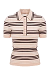 Zimmermann Polo for women beige - stripe pattern. 86% viscose, 12% polyamide, 2% elastane. Closure: buttons. Country of manufacture: Italy. Care: specialized cleaning - photo 1