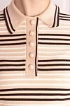 Zimmermann Polo for women beige - stripe pattern. 86% viscose, 12% polyamide, 2% elastane. Closure: buttons. Country of manufacture: Italy. Care: specialized cleaning - photo 5