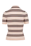 Polo for women beige Zimmermann - stripe pattern. 86% viscose, 12% polyamide, 2% elastane. Closure: buttons. Country of manufacture: Italy. Care: specialized cleaning - photo 6