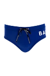 Balmain Blue men's swimming trunks made of polyamide and elastane. - brand logo. 80% polyamide, 20% elastane. Closure: drawstring. Country of manufacture: Italy. Care: specialized cleaning - photo 1