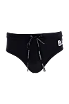 Balmain Black men's swimming trunks made of polyamide and elastane. - brand logo. 80% polyamide, 20% elastane. Closure: drawstring. Country of manufacture: Italy. Care: specialized cleaning - photo 1