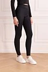 Balmain Leggings made of polyamide and elastane for women black - brand logo. 80% polyamide, 20% elastane. Country of manufacture: Italy. Care: specialized cleaning - photo 3