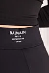 Leggings made of polyamide and elastane for women black Balmain - brand logo. 80% polyamide, 20% elastane. Country of manufacture: Italy. Care: specialized cleaning - photo 6