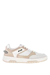 MSGM Sneakers made of genuine leather for women beige - brand logo. 100% genuine leather. Closure: laces. Country of manufacture: Italy. Care: specialized cleaning - photo 1