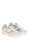 MSGM Sneakers made of genuine leather for women beige - brand logo. 100% genuine leather. Closure: laces. Country of manufacture: Italy. Care: specialized cleaning - photo 3