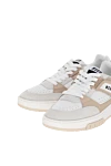 MSGM Sneakers made of genuine leather for women beige - brand logo. 100% genuine leather. Closure: laces. Country of manufacture: Italy. Care: specialized cleaning - photo 5