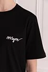 MSGM T-shirt for women black - brand logo. 100% cotton. Country of manufacture: Italy. Care: specialized cleaning - photo 5