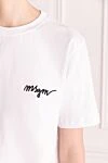 MSGM T-shirt for women white - brand logo. 100% cotton. Country of manufacture: Italy. Care: specialized cleaning - photo 5