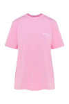 MSGM T-shirt made of cotton for women pink - brand logo. 100% cotton. Country of manufacture: Italy. Care: specialized cleaning - photo 1