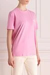 MSGM T-shirt made of cotton for women pink - brand logo. 100% cotton. Country of manufacture: Italy. Care: specialized cleaning - photo 3