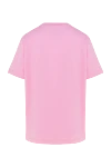 T-shirt made of cotton for women pink MSGM - brand logo. 100% cotton. Country of manufacture: Italy. Care: specialized cleaning - photo 6