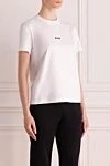 MSGM T-shirt for women white - brand logo. 100% cotton. Country of manufacture: Italy. Care: specialized cleaning - photo 3