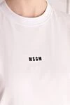 MSGM T-shirt for women white - brand logo. 100% cotton. Country of manufacture: Italy. Care: specialized cleaning - photo 5