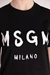 MSGM T-shirt for women black - brand logo. 100% cotton. Country of manufacture: Italy. Care: specialized cleaning - photo 5