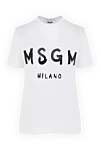 MSGM T-shirt for women white - brand logo. 100% cotton. Country of manufacture: Italy. Care: specialized cleaning - photo 1