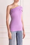 MSGM Women's cotton top in pink - 100% cotton. Country of manufacture: Italy. Care: specialized cleaning - photo 3