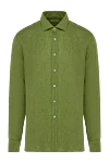 Alessandro Gherardi Men's linen shirt green - 100% linen. Closure: buttons. Country of manufacture: Italy. Care: specialized cleaning - photo 1