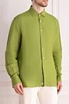 Alessandro Gherardi Men's linen shirt green - 100% linen. Closure: buttons. Country of manufacture: Italy. Care: specialized cleaning - photo 3