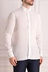 Alessandro Gherardi Linen shirt for men white - 100% linen. Closure: buttons. Country of manufacture: Italy. Care: specialized cleaning - photo 3