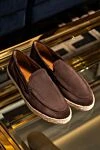 Men's nubuck loafers brown Doucal`s - weaving on the sole. 100% nubuck. Country of manufacture: Italy. Care: specialized cleaning - photo 6