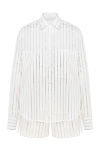 Giuseppe Di Morabito Suit with shorts made of cotton and elastane for women white - stripe pattern. 97% cotton, 3% elastane. Closure: buttons. one chest pocket. Country of manufacture: Italy. Care: specialized cleaning - photo 1