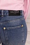 Balmain Women's blue cotton jeans - worn effect. 100% cotton. buttons, zipper. three front pockets, two back pockets. Country of manufacture: Italy. Care: specialized cleaning - photo 5