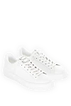 Balmain Women's genuine leather snickers in white - brand logo. 100% genuine leather. Country of manufacture: Italy. Care: specialized cleaning - photo 3