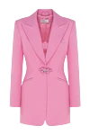 Giuseppe Di Morabito Cotton and linen jacket for women pink - decorative buckle. 70% cotton, 30% linen. Closure: buttons. two side pockets, one chest pocket. Country of manufacture: Italy. Care: specialized cleaning - photo 1