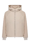 Peserico Cardigan for women beige - hood. 38% polyamide, 33% linen, 29% cotton. Closure: zipper. two side pockets. Country of manufacture: Italy. Care: specialized cleaning - photo 1