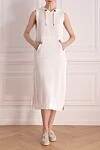 White knitted cotton dress for women Brunello Cucinelli - hood. 100% cotton. Closure: drawstring. two front pockets. Country of manufacture: Italy. Care: specialized cleaning - photo 2