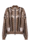 Brunello Cucinelli Кардиган  коричневый женский - абстрактный узор. 55% юта, 35% хлопок, 10% полиамид. молния. Страна производитель: Италия. Уход: специализированная чистка - фото 1