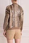 Кардиган  коричневый женский Brunello Cucinelli - абстрактный узор. 55% юта, 35% хлопок, 10% полиамид. молния. Страна производитель: Италия. Уход: специализированная чистка - фото 4