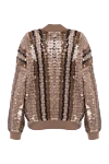 Кардиган  коричневый женский Brunello Cucinelli - абстрактный узор. 55% юта, 35% хлопок, 10% полиамид. молния. Страна производитель: Италия. Уход: специализированная чистка - фото 6
