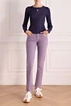 Jeans made of cotton and elastane purple for women Brunello Cucinelli - 100% cotton. Closure: button, zipper. two side, two back pockets. Country of manufacture: Italy. Care: specialized cleaning - photo 2