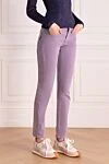 Brunello Cucinelli Jeans made of cotton and elastane purple for women - 100% cotton. Closure: button, zipper. two side, two back pockets. Country of manufacture: Italy. Care: specialized cleaning - photo 3