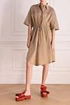 Beige cotton dress for women Brunello Cucinelli - 100% cotton. drawstring, buttons. Country of manufacture: Italy. Care: specialized cleaning - photo 2