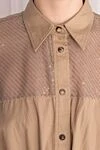 Brunello Cucinelli Beige cotton dress for women - 100% cotton. drawstring, buttons. Country of manufacture: Italy. Care: specialized cleaning - photo 5