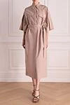 Beige cotton and polyamide dress for women Brunello Cucinelli - 75% cotton, 25% polyamide. buttons, belt. two chest pockets. Country of manufacture: Italy. Care: specialized cleaning - photo 2