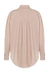 Women's cotton shirt beige Brunello Cucinelli - gathered sleeves. 100% cotton. Closure: buttons. one chest pocket. Country of manufacture: Italy. Care: specialized cleaning - photo 6