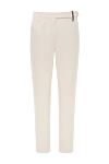 Brunello Cucinelli Beige cotton and elastane pants for women - 97% cotton, 3% elastane. buttons, zipper. two side, two back pockets. Country of manufacture: Italy. Care: specialized cleaning - photo 1