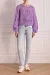 Джинсы из хлопка женские голубые Brunello Cucinelli - обработка Stone wash. 100% хлопок. молния, пуговица. два боковых, два задних кармана. Страна производитель: Италия. Уход: специализированная чистка - фото 2