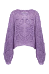 Loewe Women's purple jumper with logo pattern - brand logo pattern. 70% mohair, 24% polyester, 6% polyamide. Country of manufacture: Italy. Care: specialized cleaning - photo 1