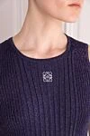 Loewe Women's purple knitted dress - brand logo. 69% viscose, 21% polyester, 10% polyamide. Country of manufacture: Italy. Care: specialized cleaning - photo 5