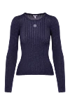 Loewe Women's purple long sleeve jumper - brand logo. 69% viscose, 21% polyester, 10% polyamide. Country of manufacture: Italy. Care: specialized cleaning - photo 1