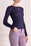 Loewe Women's purple long sleeve jumper - brand logo. 69% viscose, 21% polyester, 10% polyamide. Country of manufacture: Italy. Care: specialized cleaning - photo 3