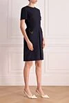 Valentino Платье из шерсти и шелка женское черное - логотип бренда. 65% шерсть, 35% шелк. молния. два боковых кармана. Страна производитель: Италия. Уход: специализированная чистка - фото 3