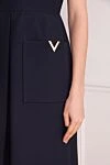 Valentino Платье из шерсти и шелка женское черное - логотип бренда. 65% шерсть, 35% шелк. молния. два боковых кармана. Страна производитель: Италия. Уход: специализированная чистка - фото 5