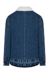 Women's cotton denim jacket blue Valentino - fur collar. 100% cotton. Closure: buttons. two side, two chest. Country of manufacture: Italy. Care: specialized cleaning - photo 6