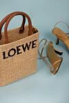 Women's everyday bag made of straw yellow Loewe - brand logo. 100% straw. Country of manufacture: Italy. Care: specialized cleaning - photo 8