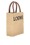 Loewe Сумка повседневная из соломки женская желтая - логотип бренда. 100% соломка. Страна производитель: Испания. Уход: специализированная чистка - фото 3